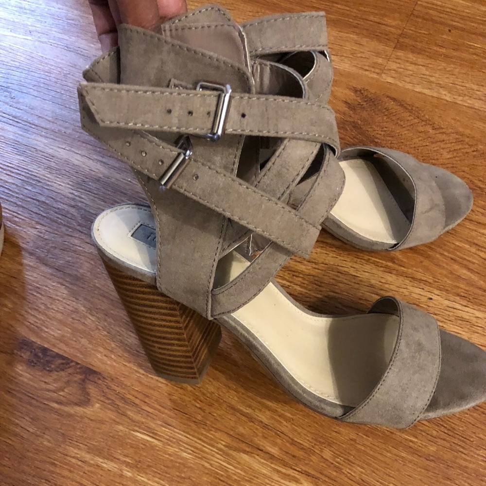 Grey Heeled Sandals